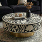 Noir Blossom Bone Inlay Coffee Table