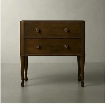 Heritage Walnut Two-Drawer Nightstand