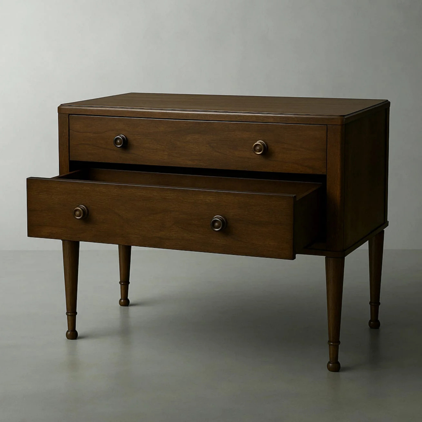 Heritage Walnut Two-Drawer Nightstand