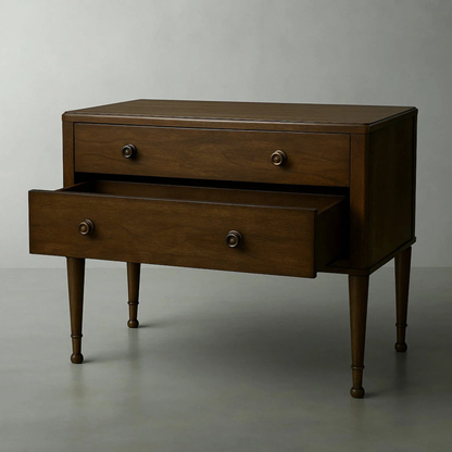 Heritage Walnut Two-Drawer Nightstand
