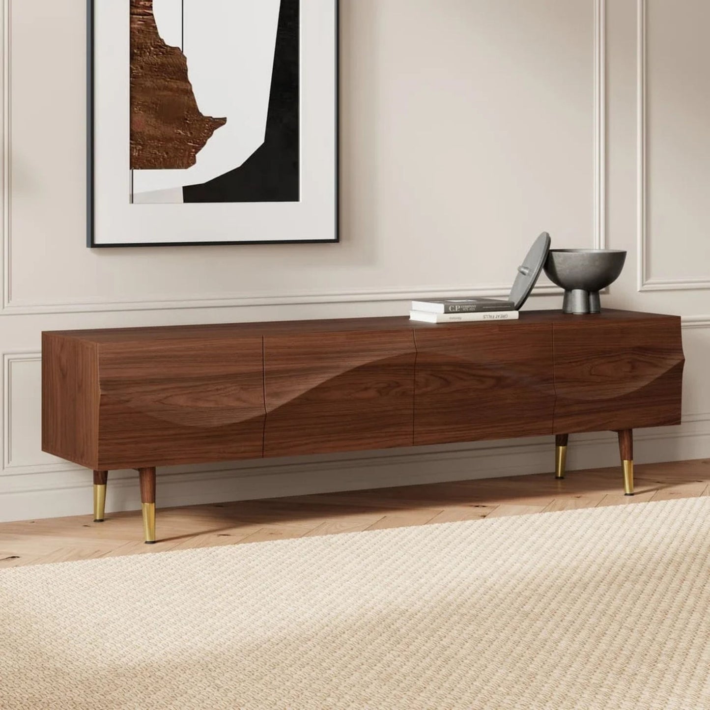 Walnut Wave Media Console