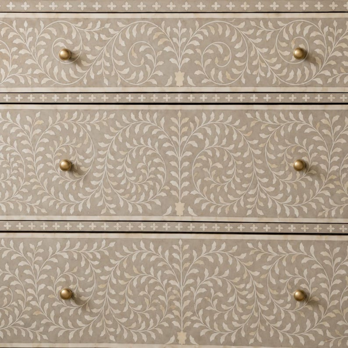 Ivory Bloom Bone Inlay 3-Drawer Chest
