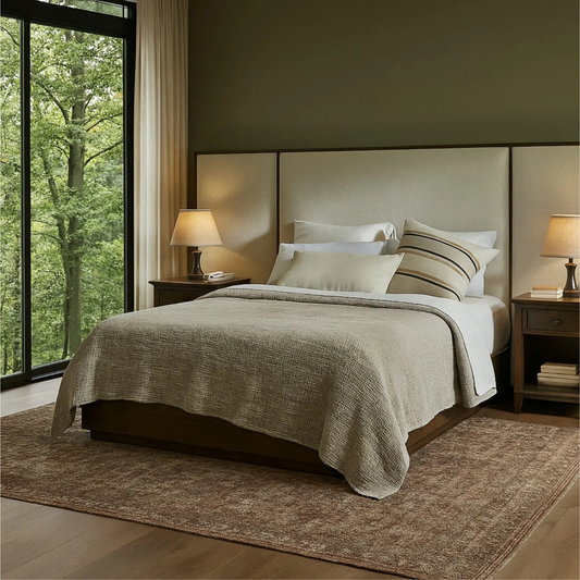 Contemporary Panel Upholstered Bed