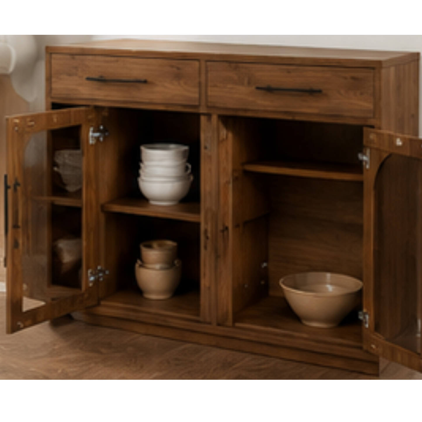 Arched Glass Sideboard Cabinet