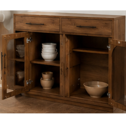 Arched Glass Sideboard Cabinet