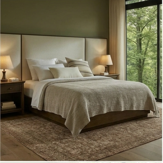 Contemporary Panel Upholstered Bed