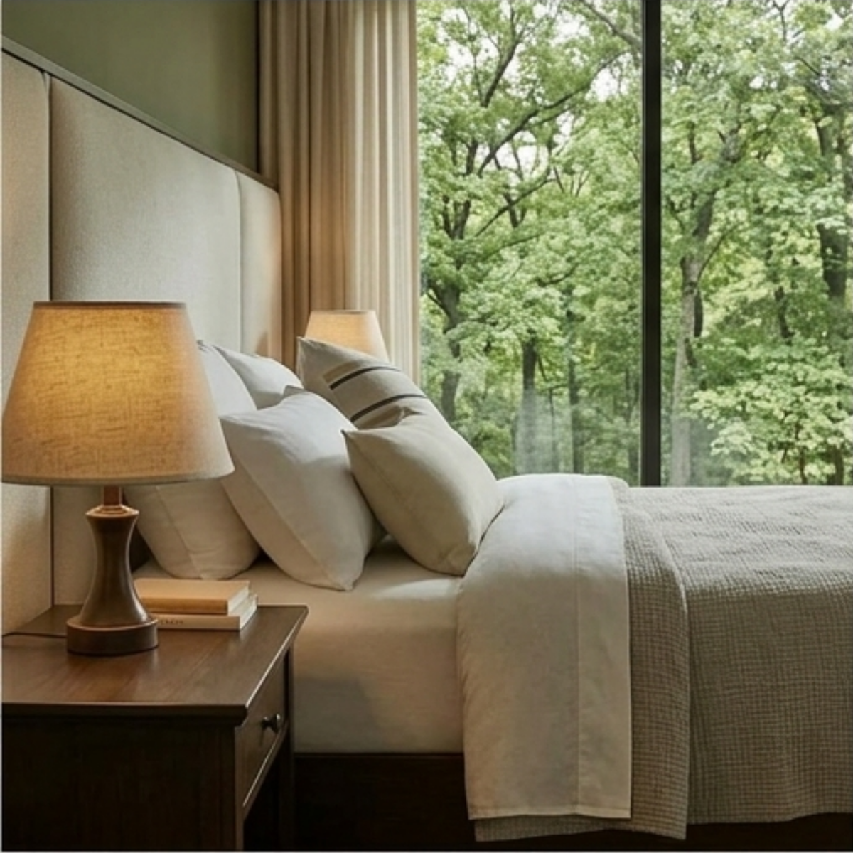 Contemporary Panel Upholstered Bed