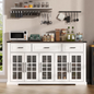 Harper Glass Kitchen Buffet Cabinet