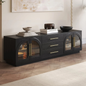 Modern Black TV Stand with Ample Storage
