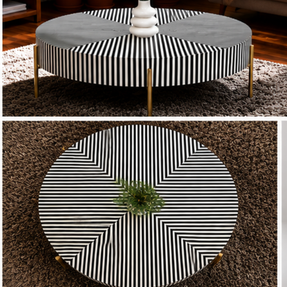 Optica Stripe Round Coffee Table