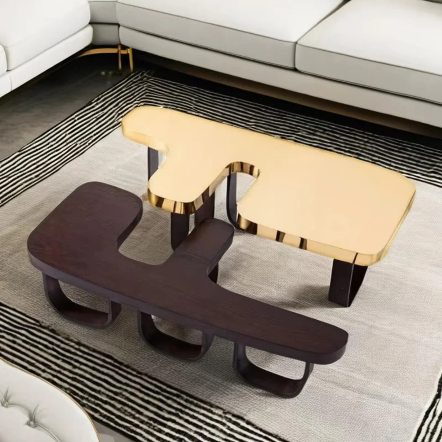 Modern Sculptural Coffee Table Set