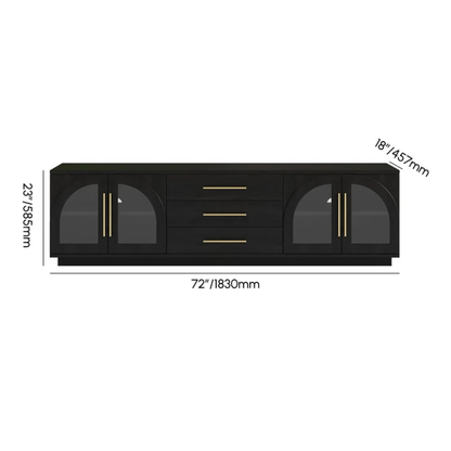 Modern Black TV Stand with Ample Storage