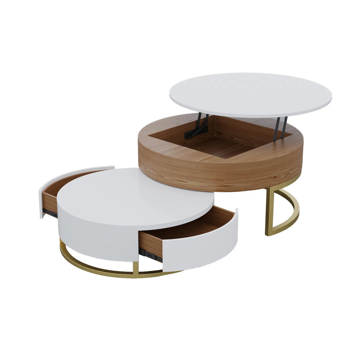 Modern Lift-Top Nesting Coffee Table Set