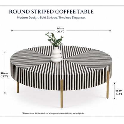 Optica Stripe Round Coffee Table