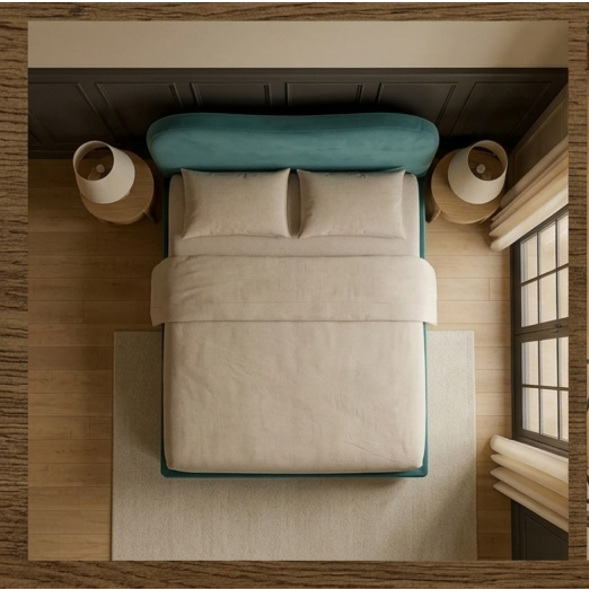 Curved Upholstered Platform Bed