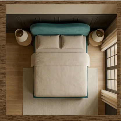 Curved Upholstered Platform Bed