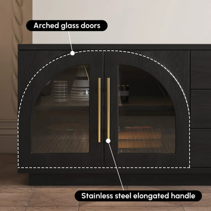Modern Black TV Stand with Ample Storage