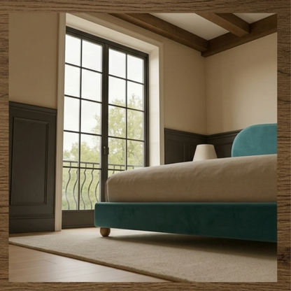 Curved Upholstered Platform Bed
