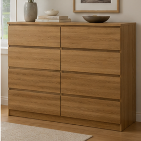 Nordic Oak 8-Drawer Dresser