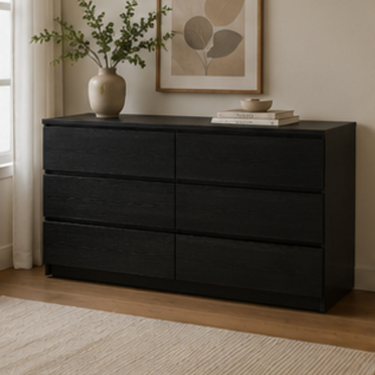 Noir 6-Drawer Dresser