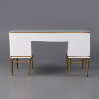 Executive Office Desk with Drawers White Home & Office Furniture (55.1'')