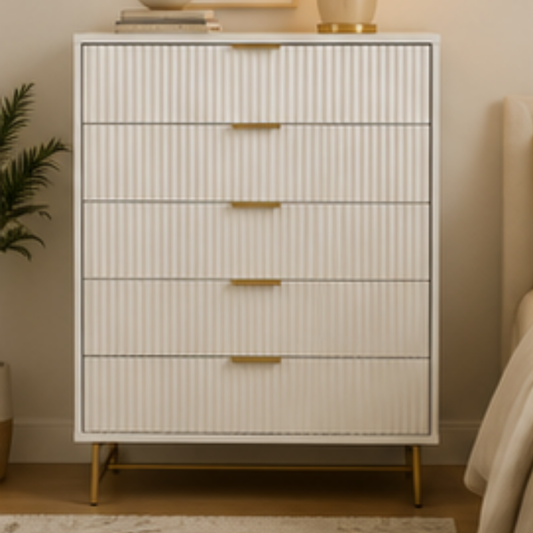 Aurora Fluted 5-Drawer Chest