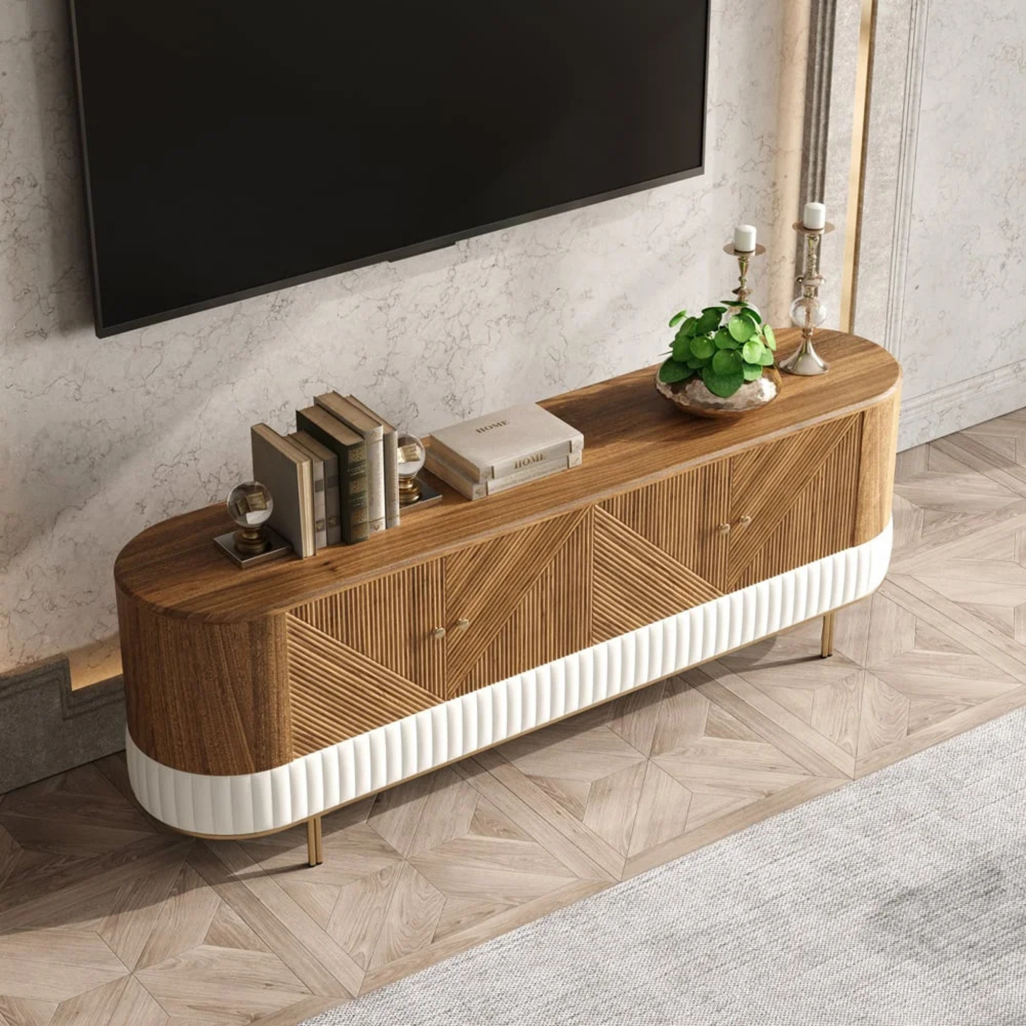 Aurora Curved TV Console