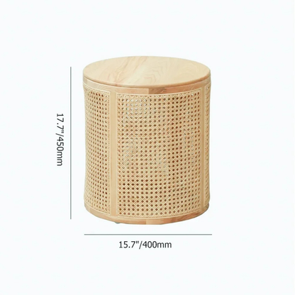 Luna Rattan Storage Side Table
