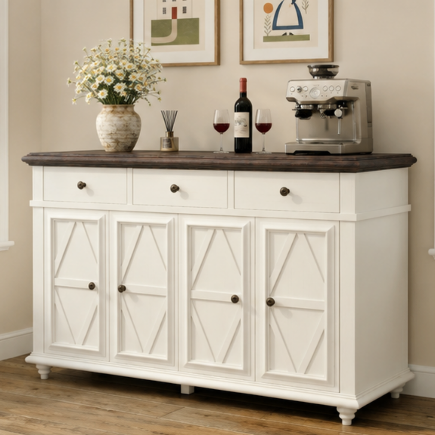 Willow Haven Farmhouse Buffet Cabinet