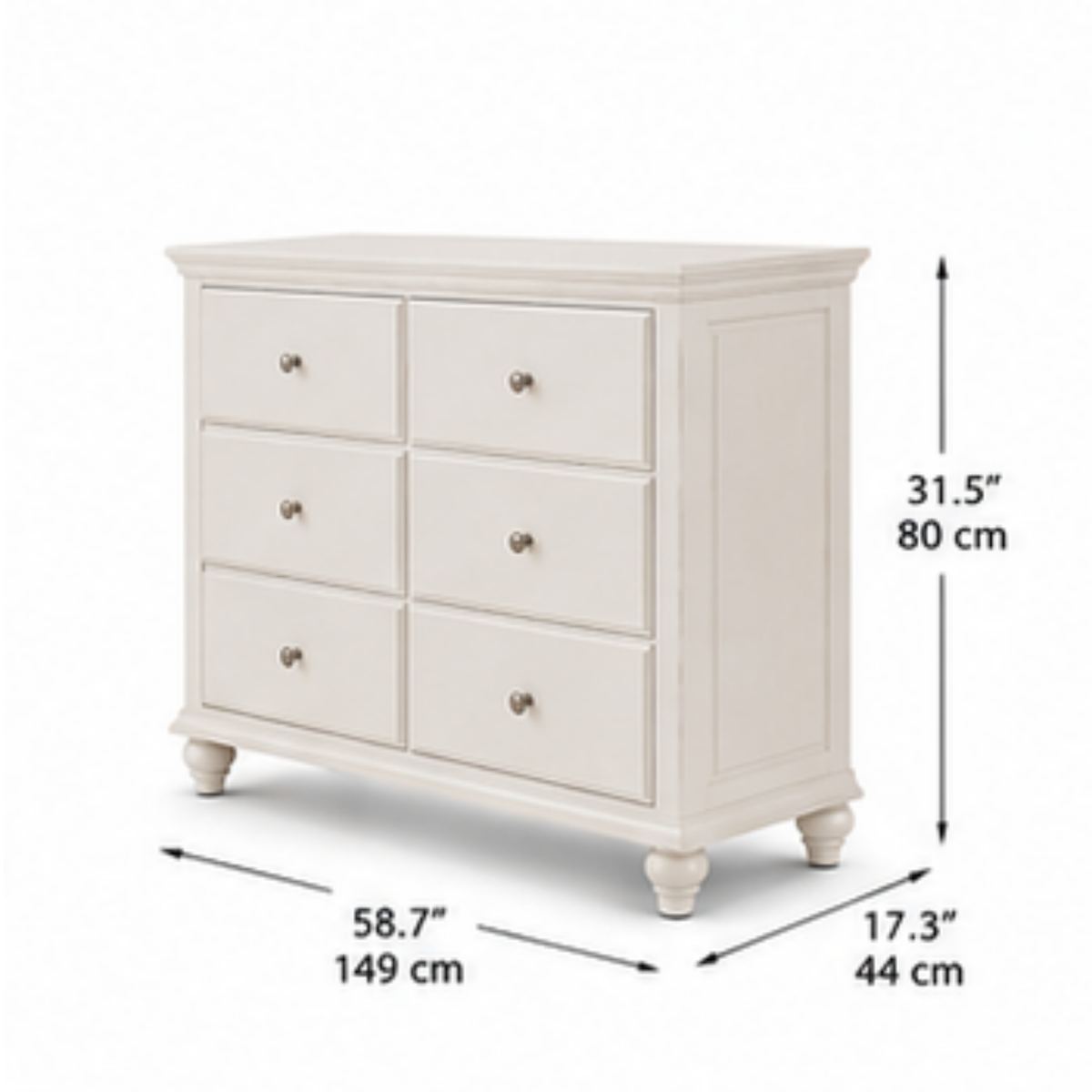 Ivory Haven 6-Drawer Dresser