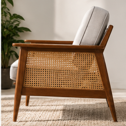 Cane & Walnut Heritage Lounge Chair