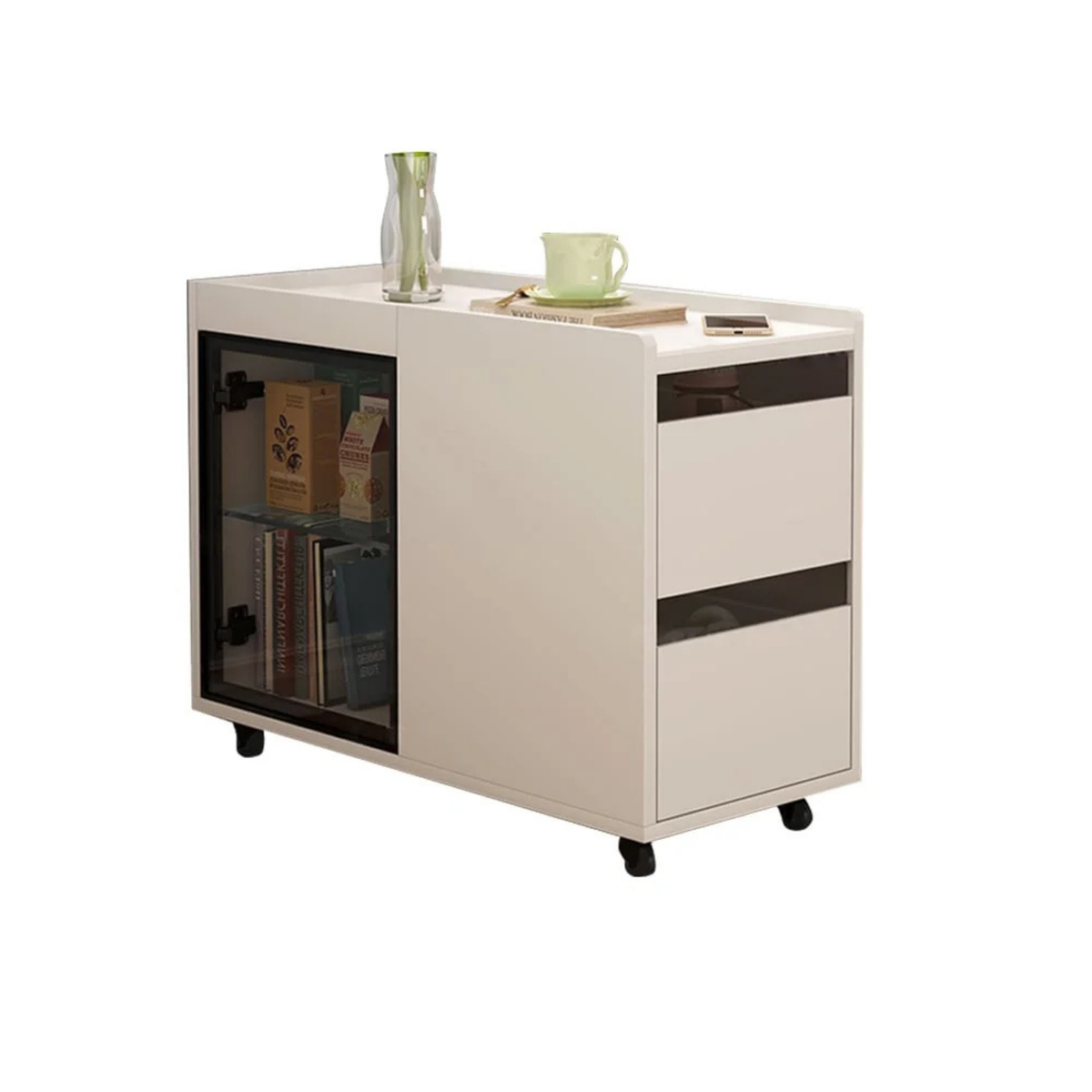 Modern Rolling Storage Side Table