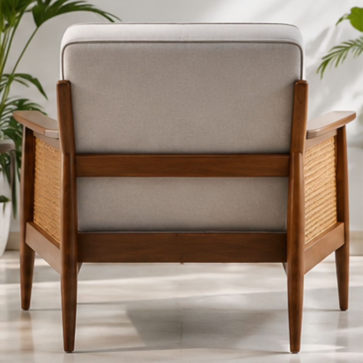 Cane & Walnut Heritage Lounge Chair