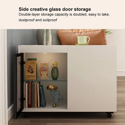 Modern Rolling Storage Side Table