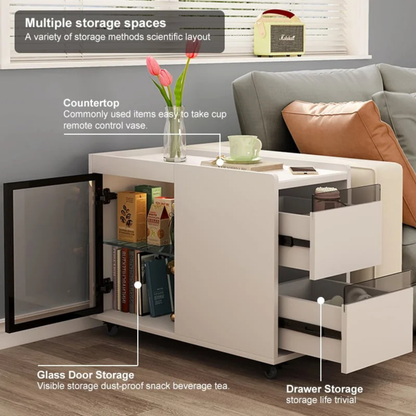 Modern Rolling Storage Side Table