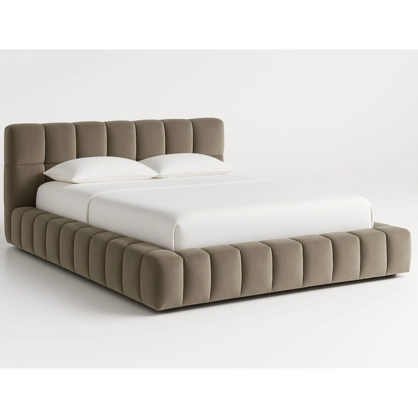 Modern Channel-Tufted Upholstered Bed