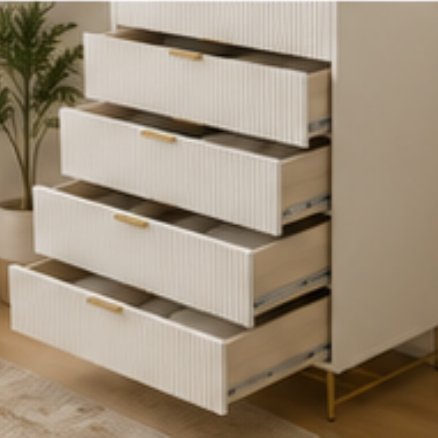 Aurora Fluted 5-Drawer Chest