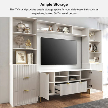 Modern Entertainment Center with Storage Shelves