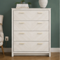 Ivory Chevron 4-Drawer Chest
