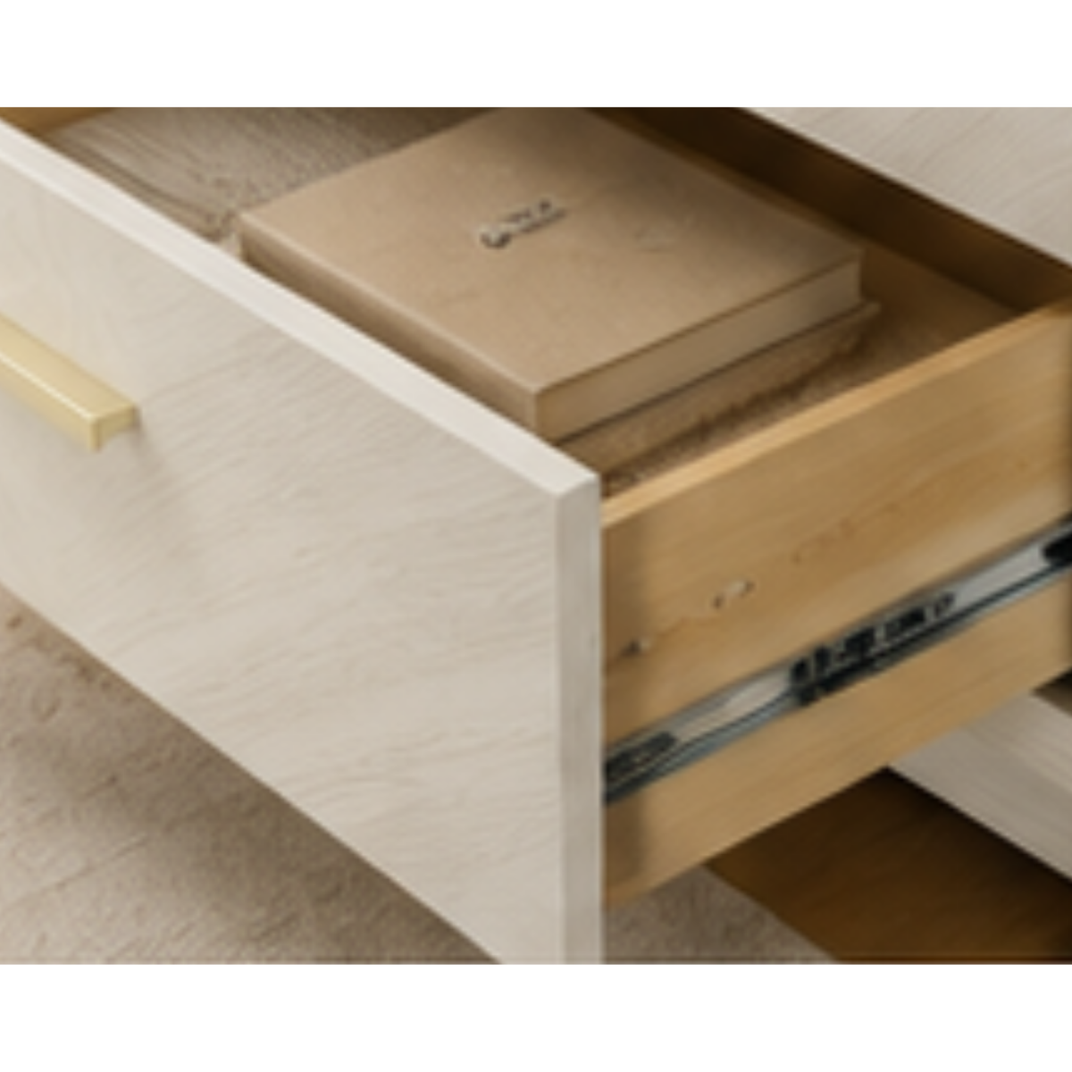 Ivory Chevron 4-Drawer Chest