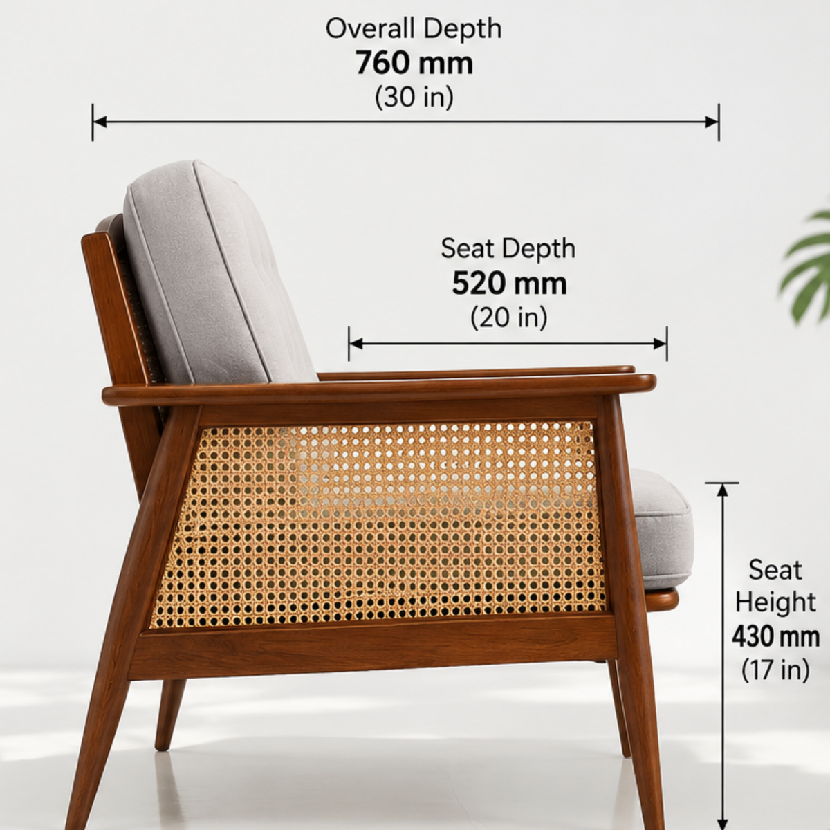 Cane & Walnut Heritage Lounge Chair