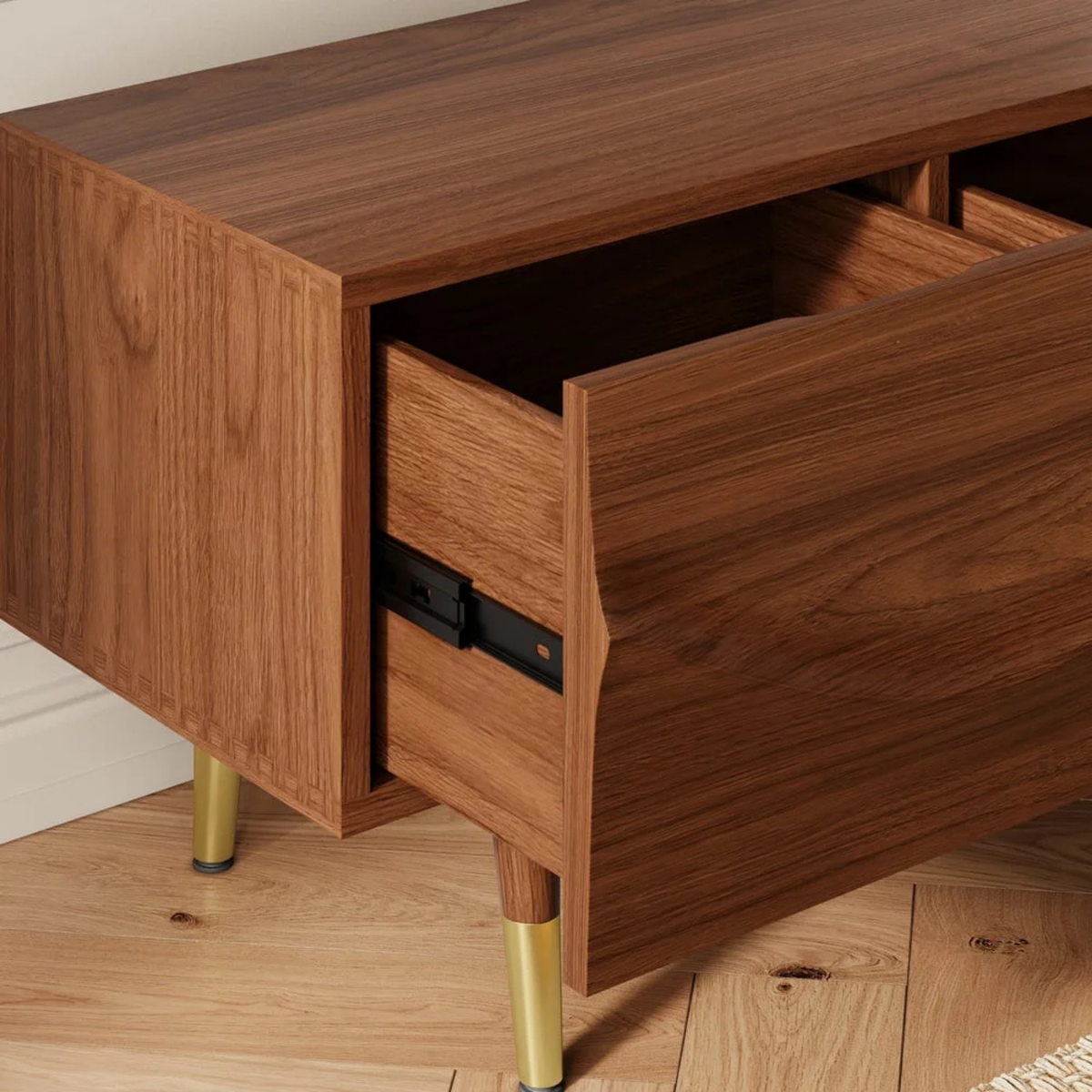 Walnut Wave Media Console