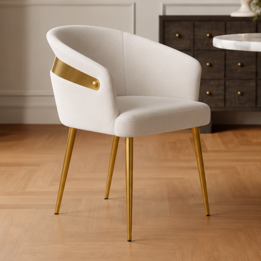 Quilted Ivory Dining Chair