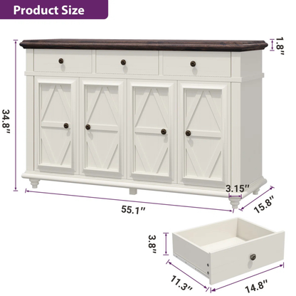 Willow Haven Farmhouse Buffet Cabinet