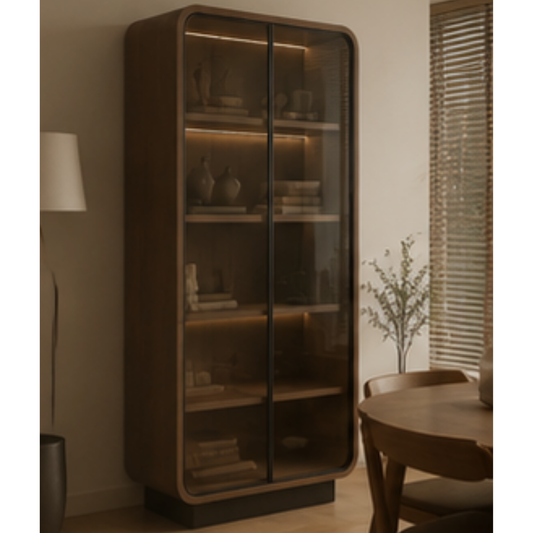 Luna Curved Glass Display Cabinet
