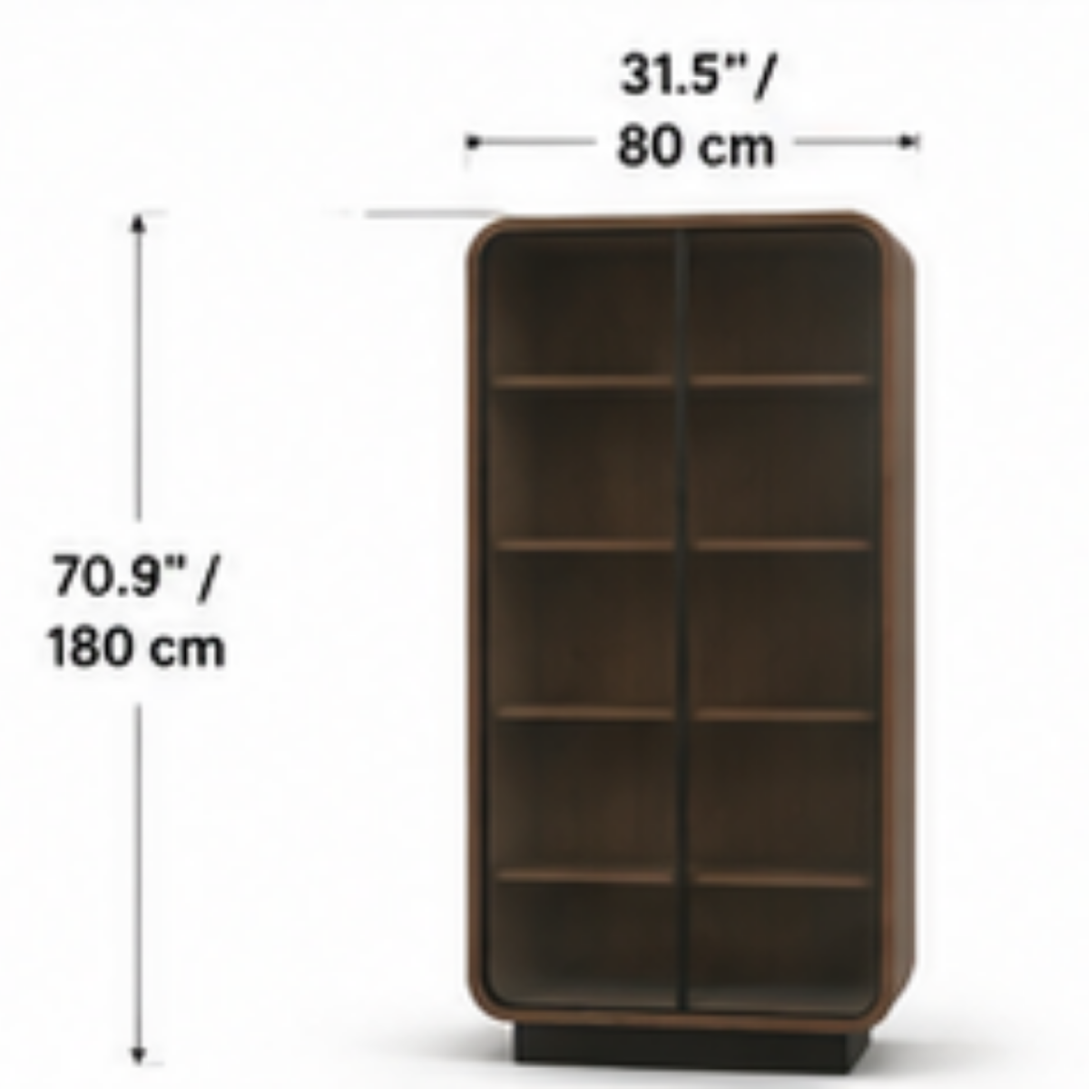 Luna Curved Glass Display Cabinet