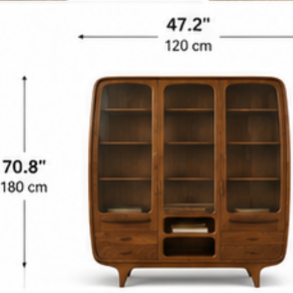Aurora Curved Display Cabinet