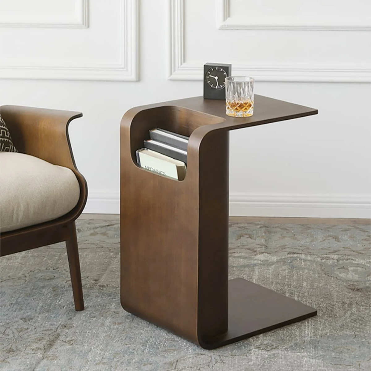 Cascade C-Shaped Side Table