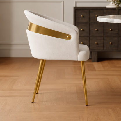 Quilted Ivory Dining Chair