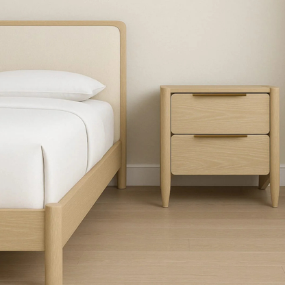 Scandinavian Oak 2-Drawer Nightstand